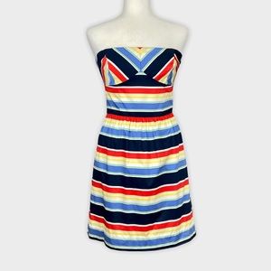 Vineyard Vines Womens Curtain Bluff Striped Strapless Dress Red Blue size 2